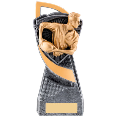 7.5" Gold/Silver Utopia Male Rugby Trophy - With Personalised Plaque
