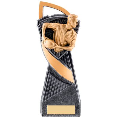 8.25" Gold/Silver Utopia Male Rugby Trophy - With Personalised Plaque