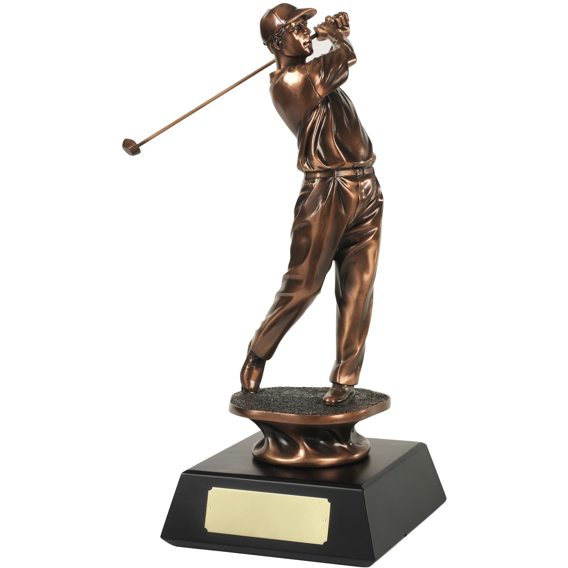 Golf Swing Bronze Plated Golf Figurine Trophy