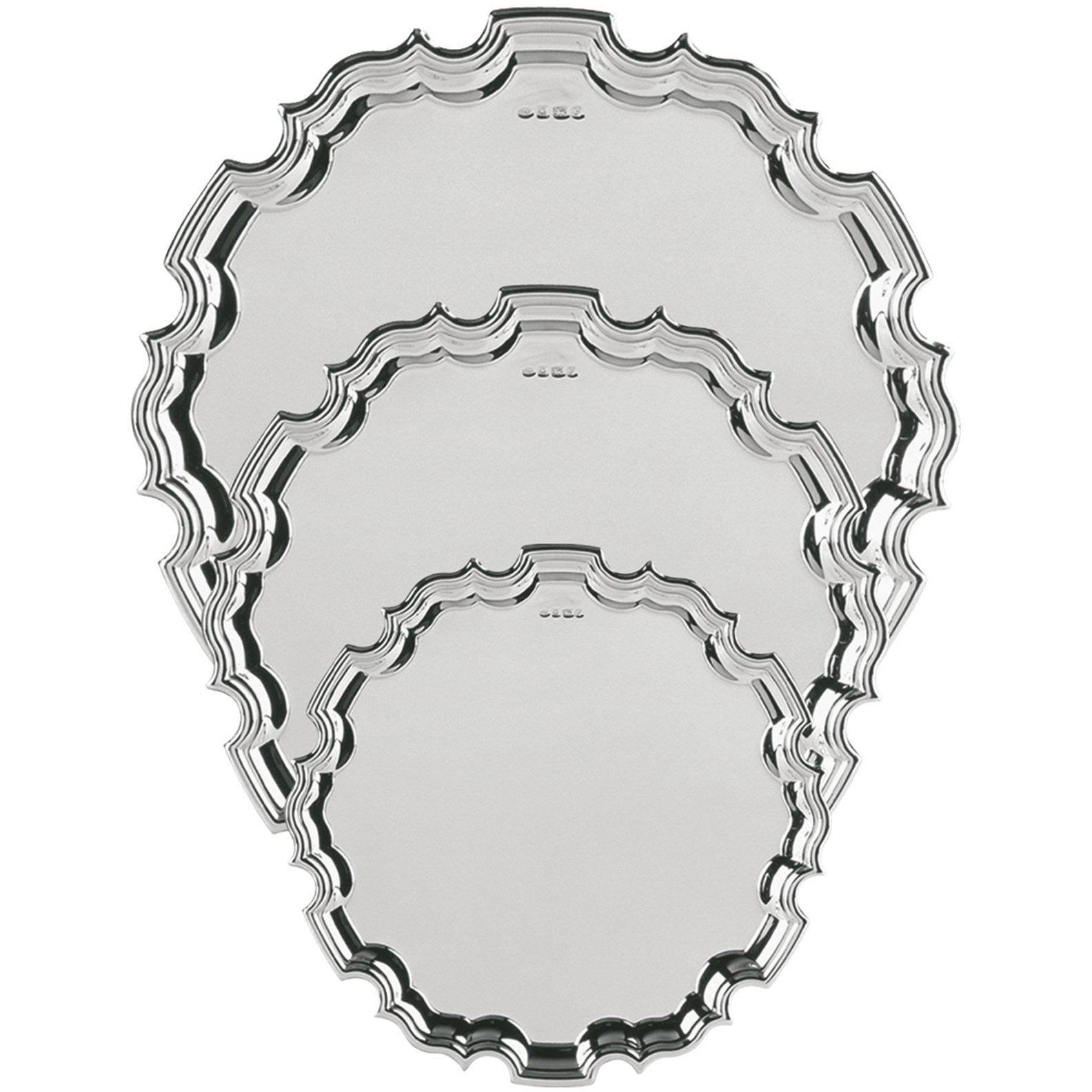 Hallmarked Sterling Silver Chippendale Salver (Tray) - With Luxury Wooden Case and Stand