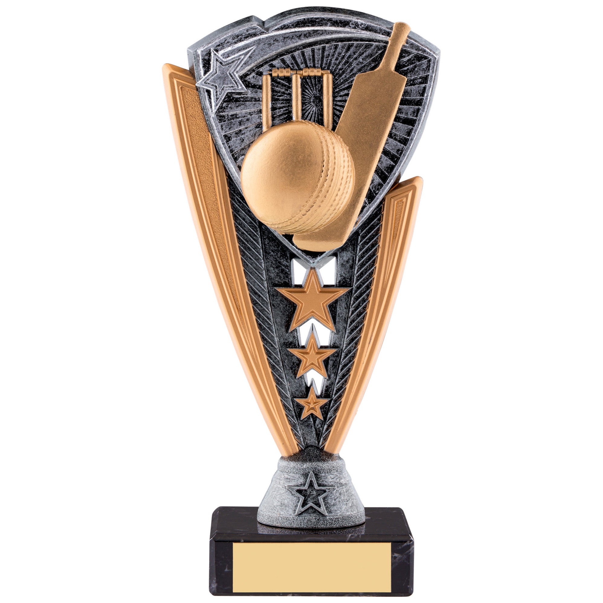 Cricket Utopia Award with Engraved Plaque on Marble Base