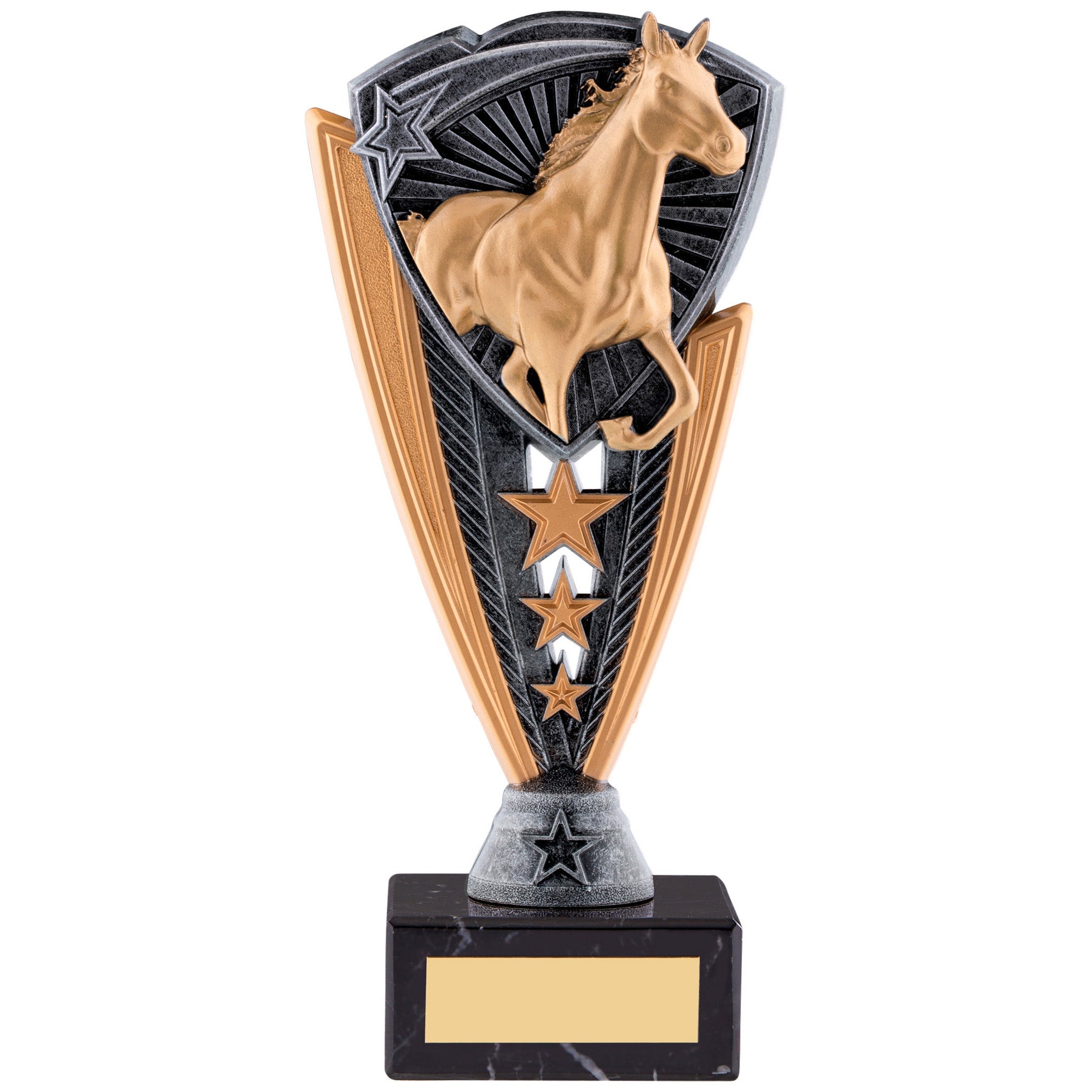 Equestrian Utopia Award with Engraved Plaque on Marble Base