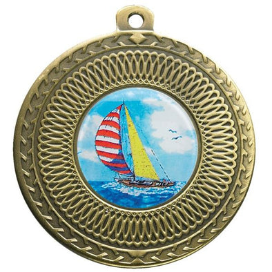 Sailing Bronze Swirl 50mm Medal