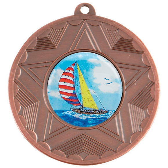 Sailing Bronze Star 50mm Medal