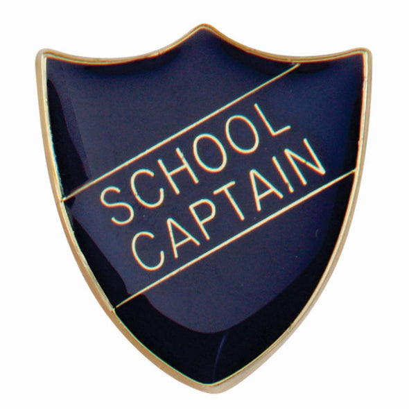 Scholar Pin Badge School Captain Blue 25mm