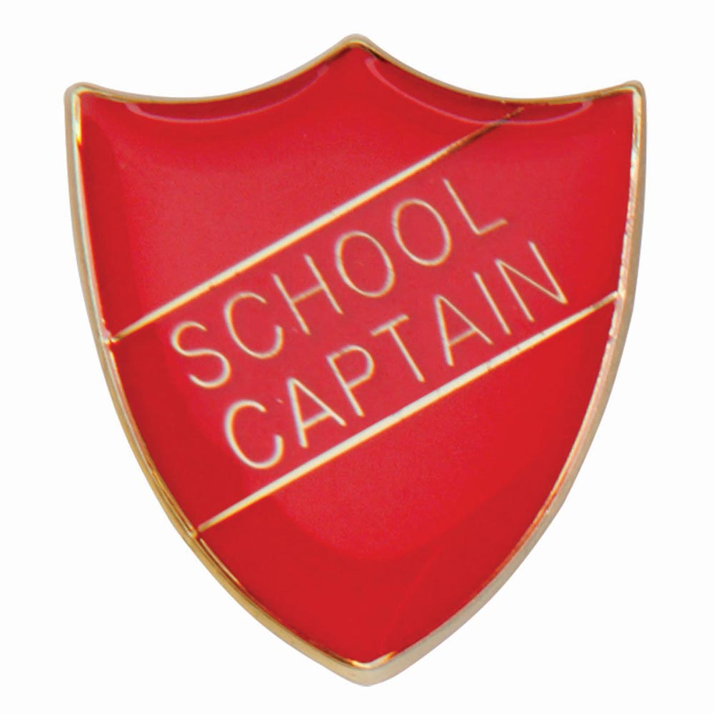 Scholar Pin Badge School Captain Red 25mm
