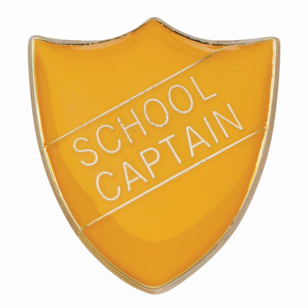 Scholar Pin Badge School Captain Yellow 25mm