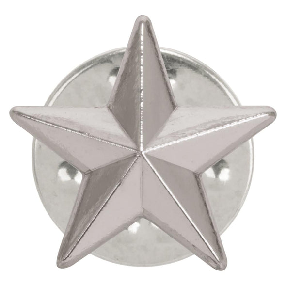3d Silver Star Pin Badge 12mm