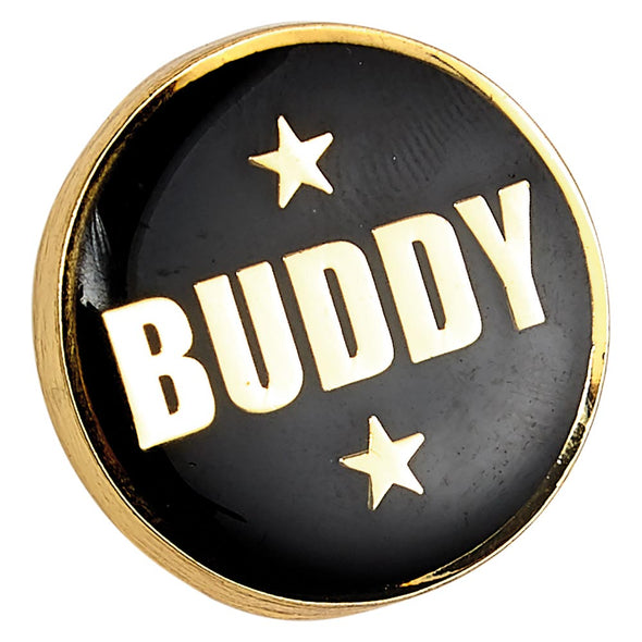 Heritage Buddy Pin Badge Black & Gold 20mm