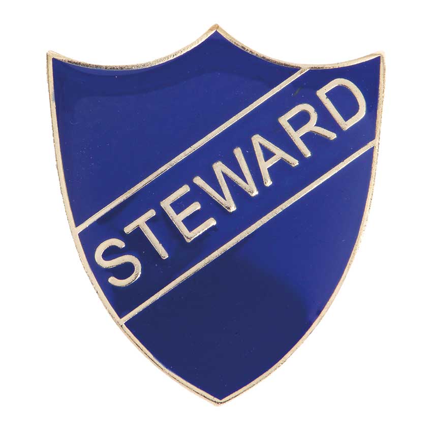 Blue Steward Enamel Shield Badge