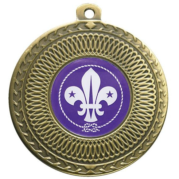 Scouts Fleur De Lis Bronze Swirl 50mm Medal