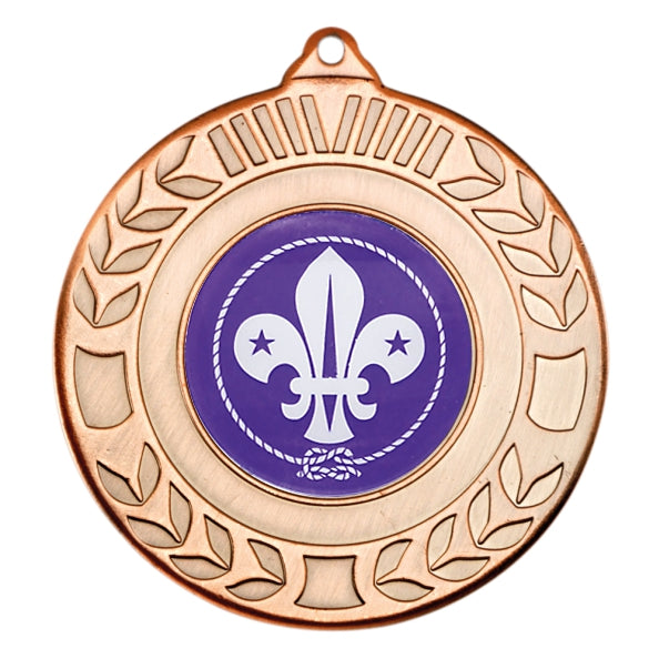Scouts Fleur De Lis Bronze Laurel 50mm Medal