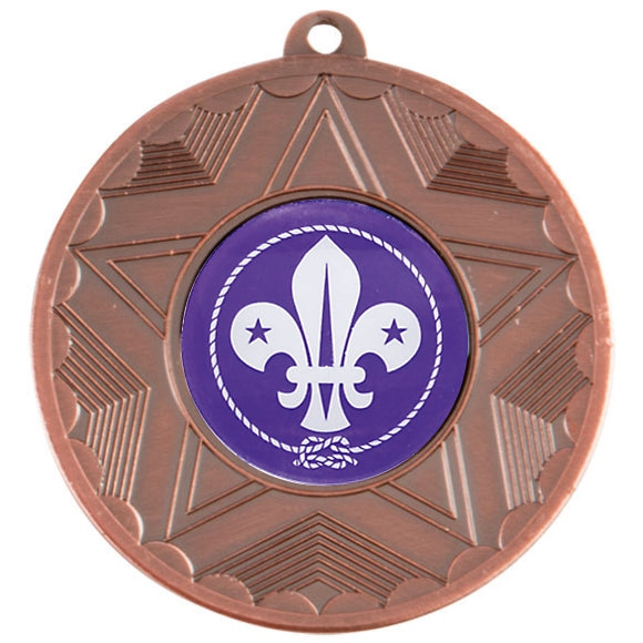 Scouts Fleur De Lis Bronze Star 50mm Medal