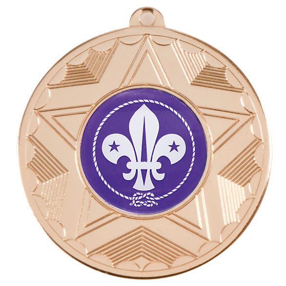 Scouts Fleur De Lis Gold Star 50mm Medal