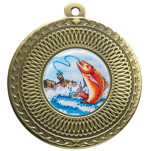 Sea Fishing Bronze Swirl 50mm Medal