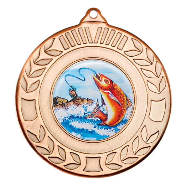 Sea Fishing Bronze Laurel 50mm Medal