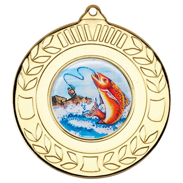 Sea Fishing Gold Laurel 50mm Medal