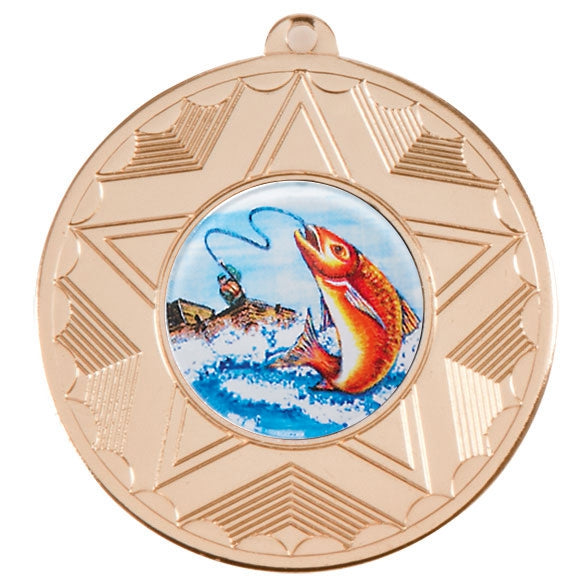 Sea Fishing Gold Star 50mm Medal