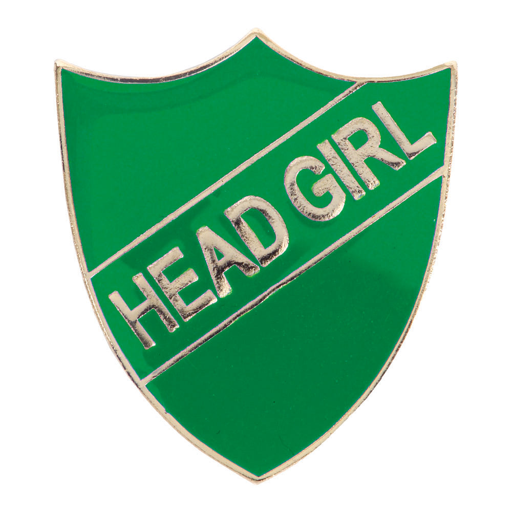 Green Head Girl Enamel Shield Badge