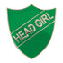 Green Head Girl Enamel Shield Badge