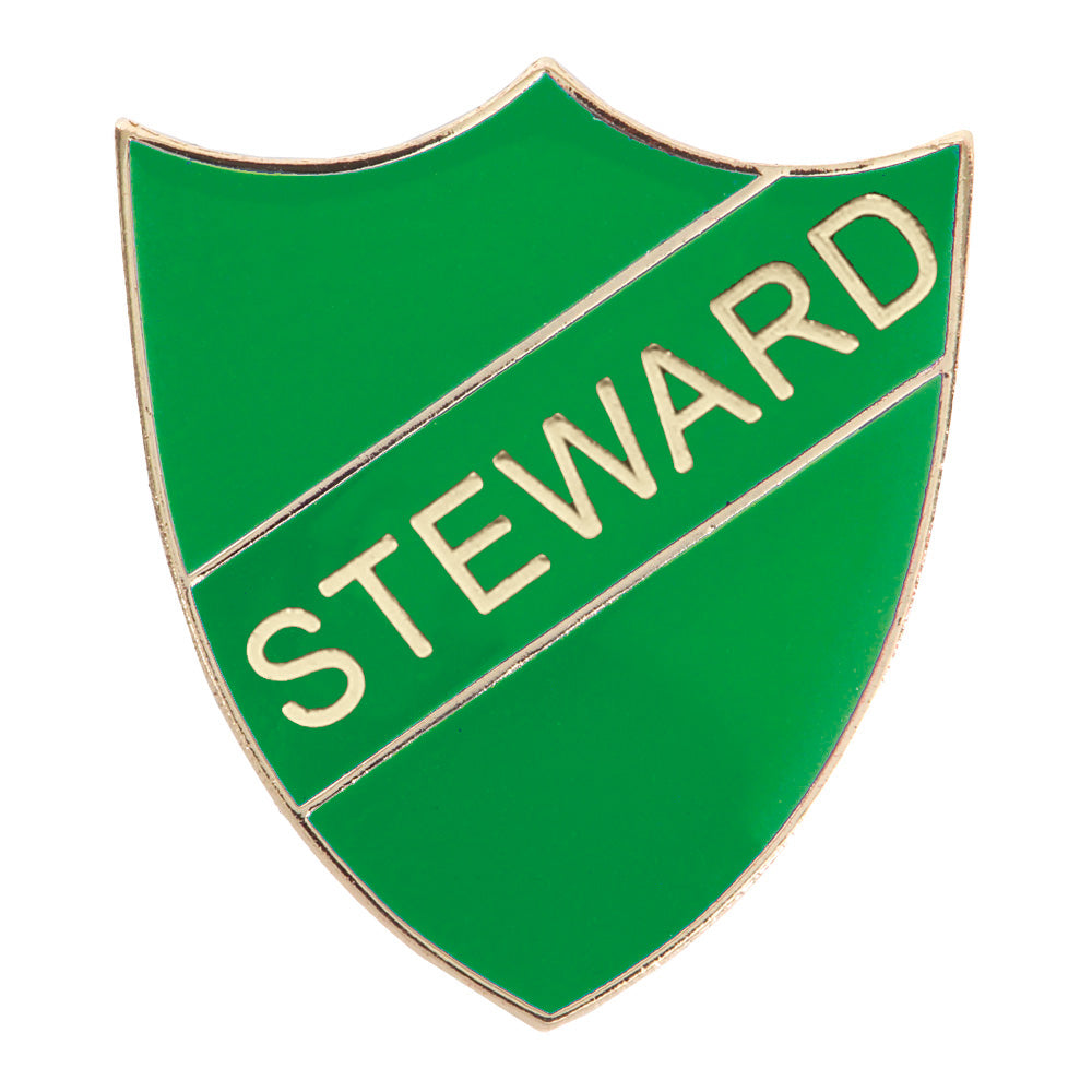 Green Steward Enamel Shield Badge