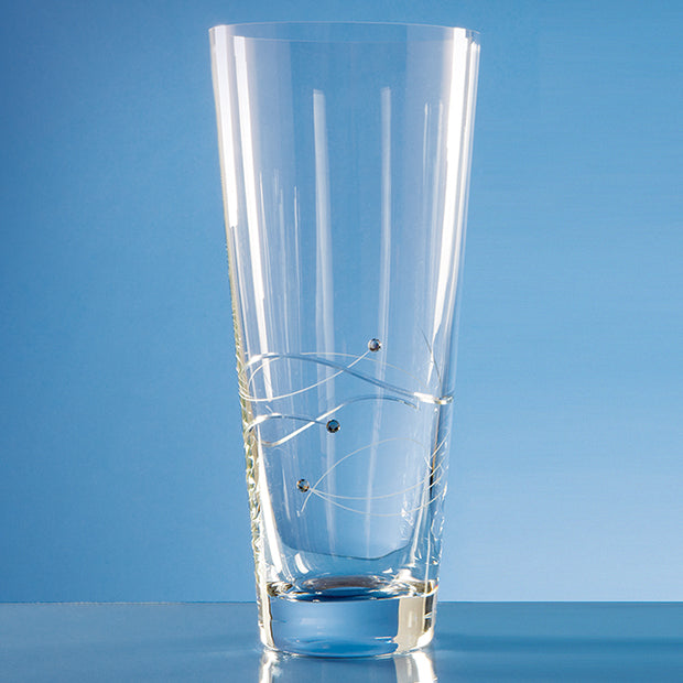 Engraved Diamante Conical Vase with Spiral Cutting