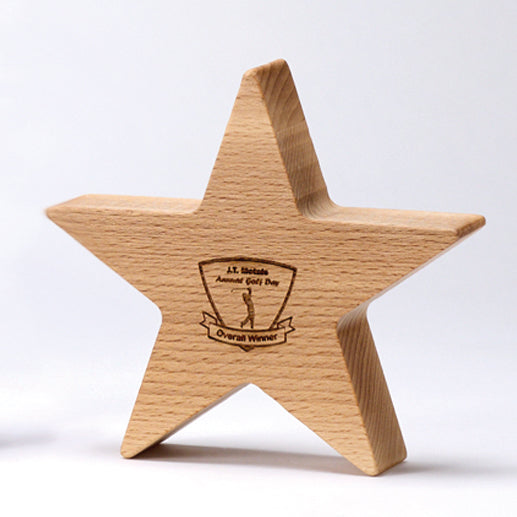 Sustainable Beech 5-Pointed Star Wooden Award