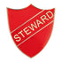 Red Steward Enamel Shield Badge