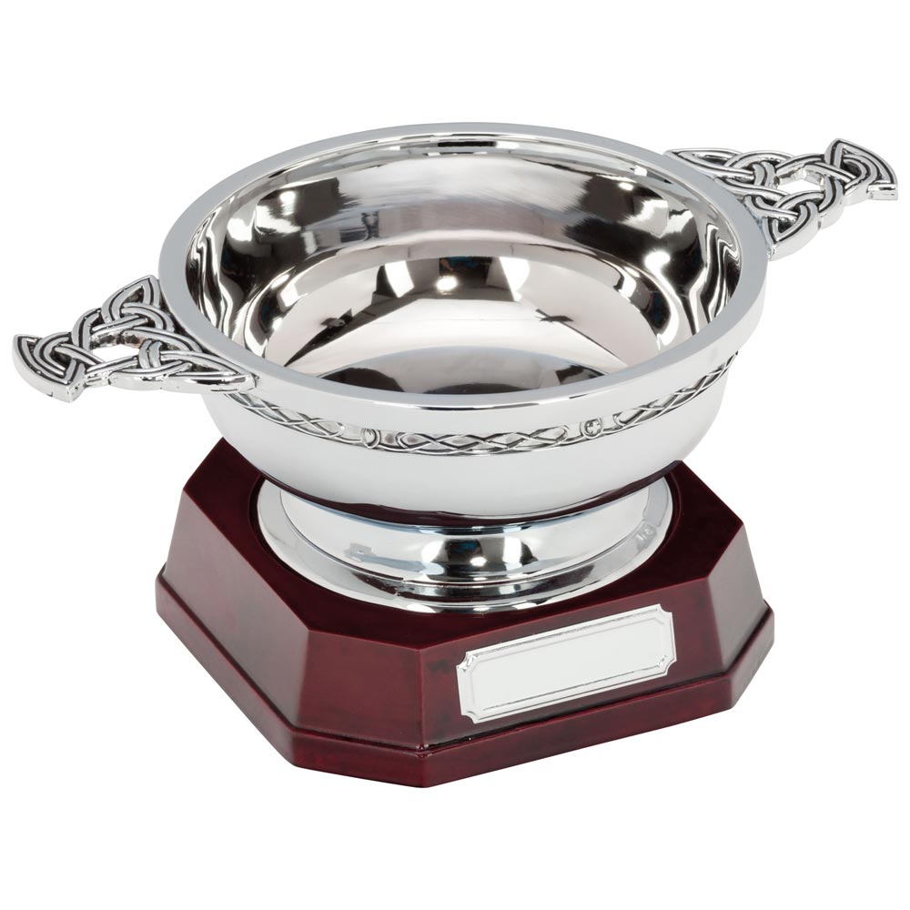 The Highland Steel Engraved Quaich Award (With Base)