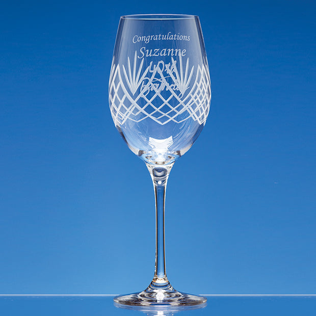 375ml Panel White Wine Glass with Frost Cutting