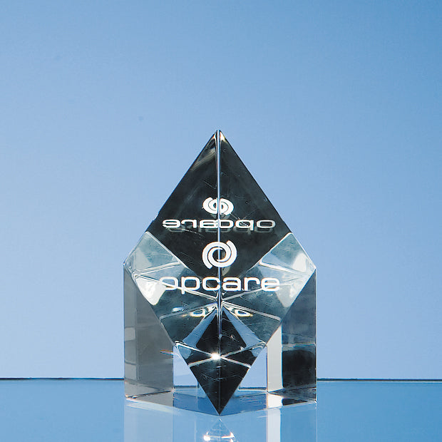 Engraved Crystal Sloping Diamond Award