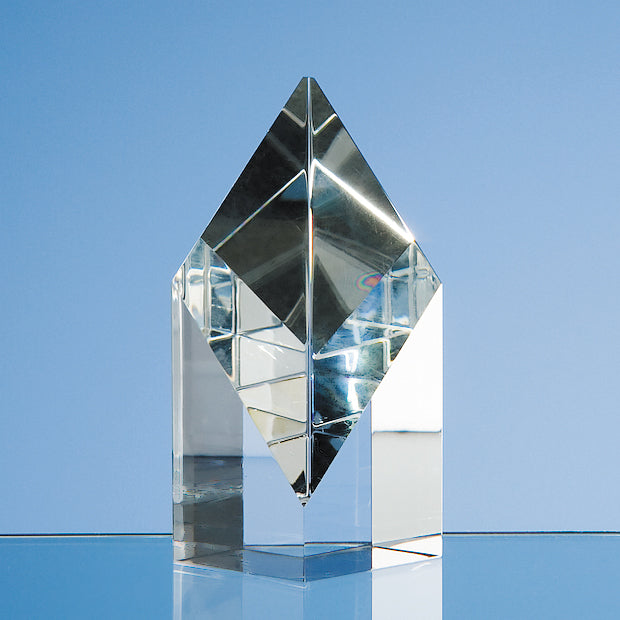 Engraved Crystal Sloping Diamond Award