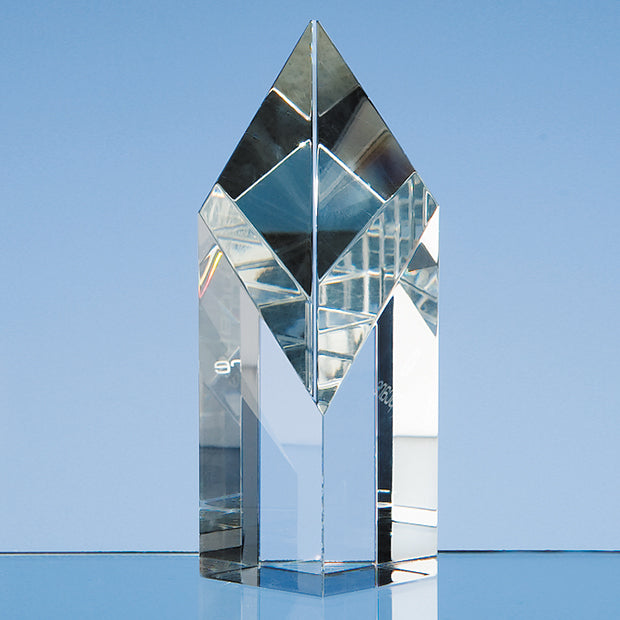 Engraved Crystal Sloping Diamond Award