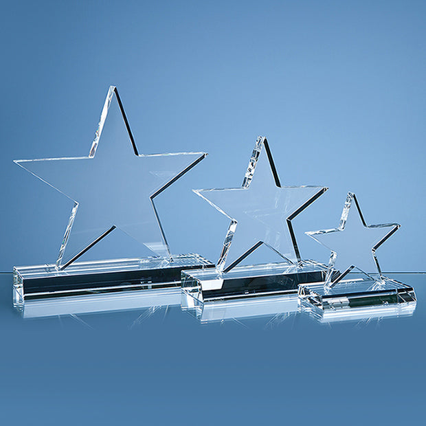 Engtaved Crystal Star on Base Award