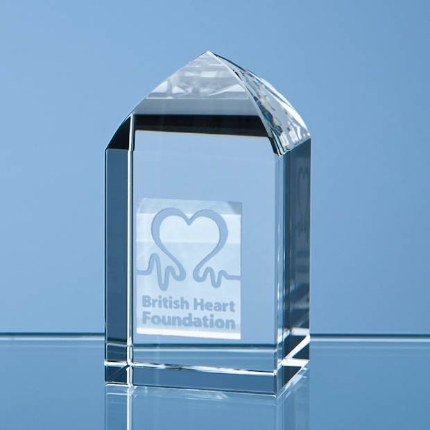 Engraved Crystal Mini Tower Rectangle Award