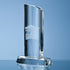 Engraved Crystal Oval Column Award