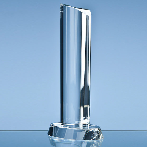 Engraved Crystal Oval Column Award