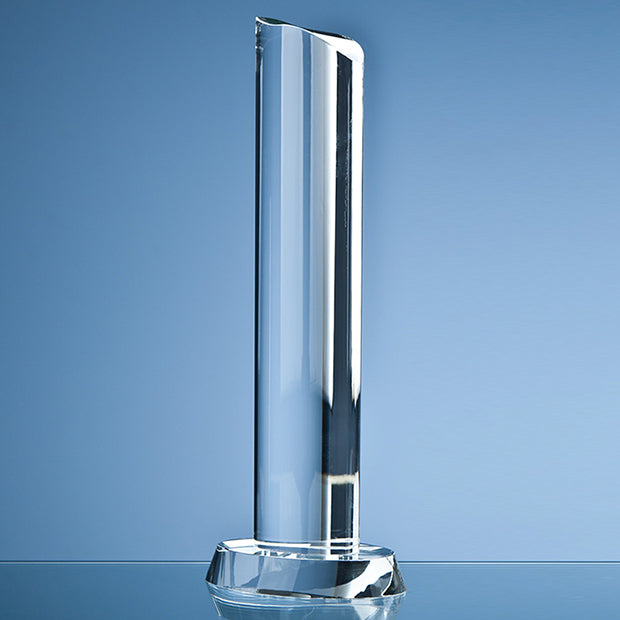 Engraved Crystal Oval Column Award