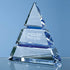 Engraved Crystal Luxor Award with 2 Blue Lines
