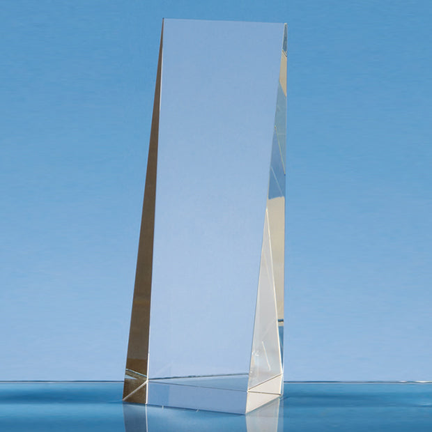 Engraved Crystal Wedge Rectangle Award