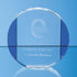 15.5cm Clear & Cobalt Blue Optical Crystal Column Circle Award