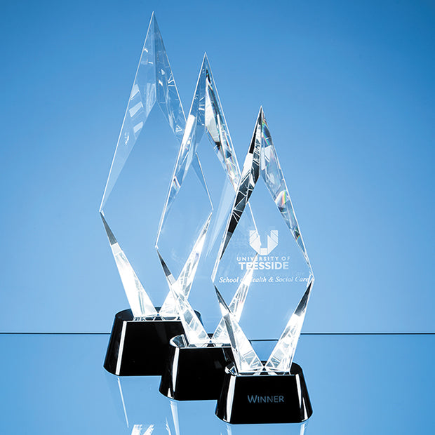 Crystal Mounted Peak Award with Black Base