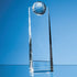 Engraved Crystal Golf Ball Rectangle Award