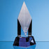 19cm Clear Optical Crystal Diamond Mounted on a Cobalt Blue Base
