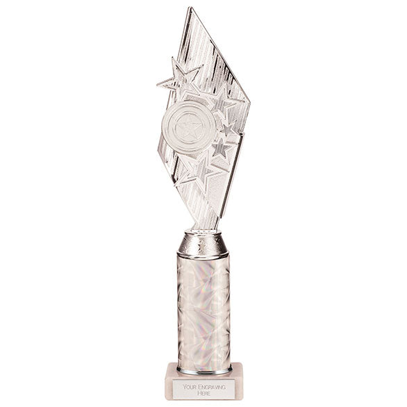 Pizzazz Plastic Tube Trophy - Silver