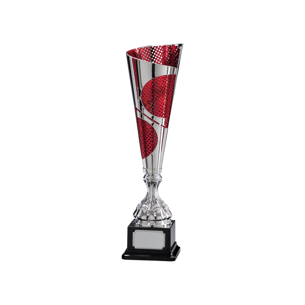 Quest Laser Cut Silver & Red Trophy Cup