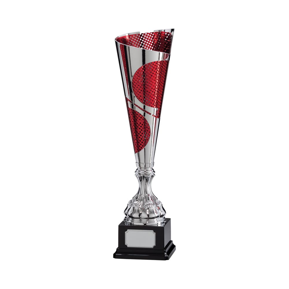 Quest Laser Cut Silver & Red Trophy Cup