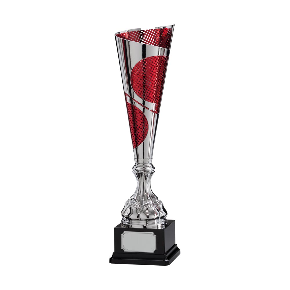 Quest Laser Cut Silver & Red Trophy Cup