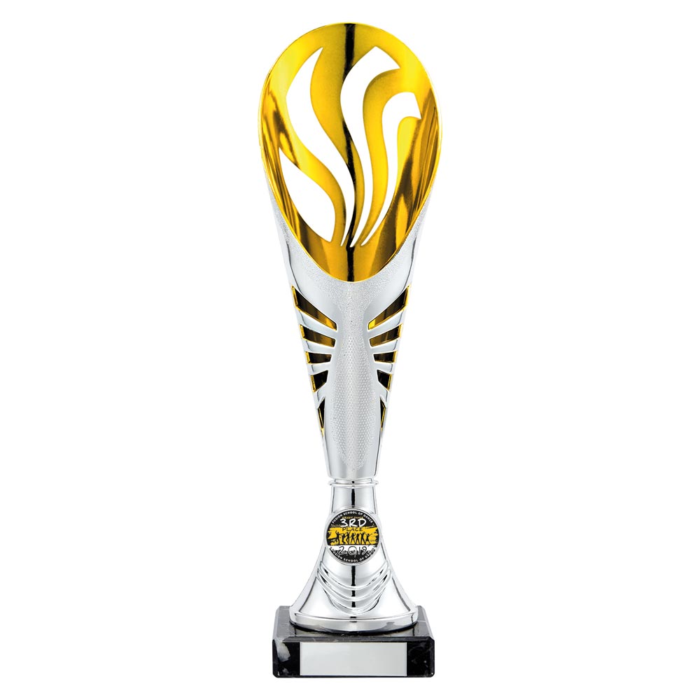 Supreme Plastic Trophy Cup - Silver & Gold