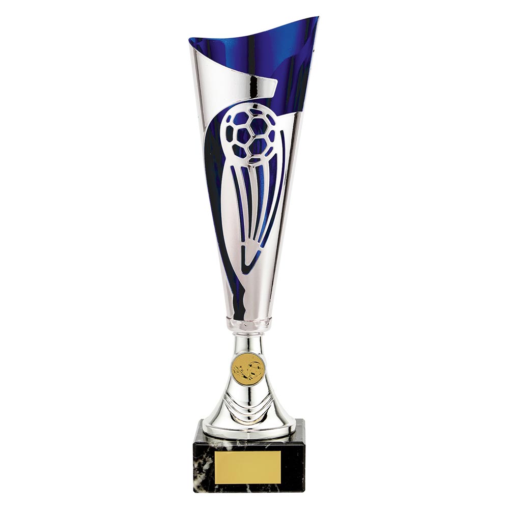 Champions Football Trophy Cup (Silver & Blue)